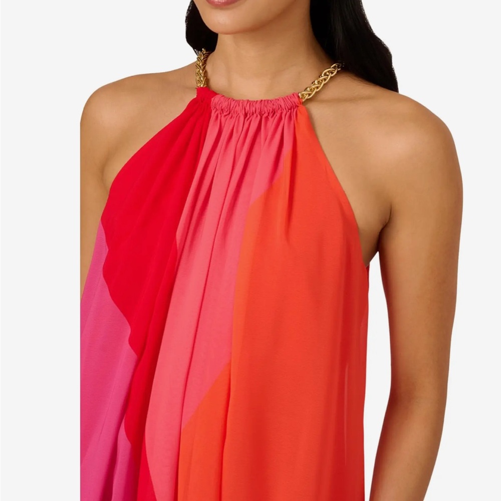 Adrianna Papell Pink & Orange Halter Maxi Dress - Picture 3 of 5